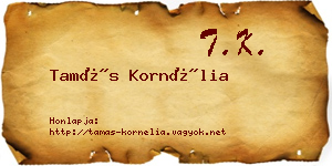 Tamás Kornélia névjegykártya